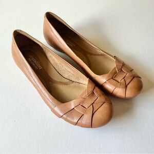 Naturalizer Shoes Maude Ballet Flats Tan Leather N5 Comfort Woman's 6 *WORN 1X*